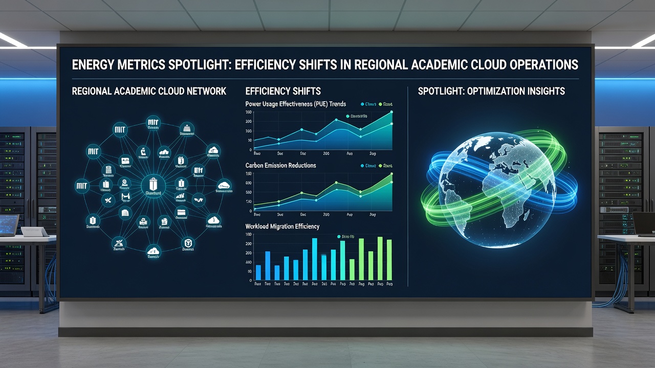 Technicians review cooling system performance metrics alongside server utilization data in a university data center control room